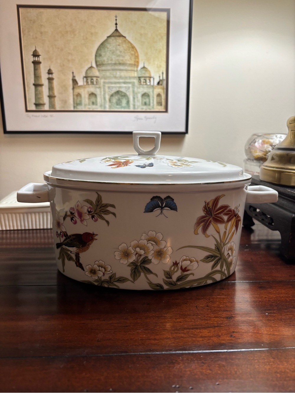 Ceramic Covered Casserole Dish in Multicolor Botanicals - Shafford
